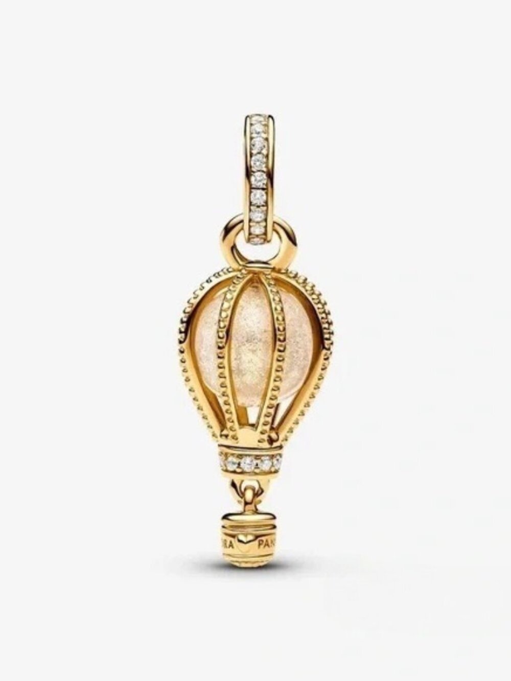 New Pandora Sparkling Clear Hot Air Balloon Dangle Charm
